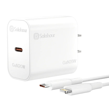 Kit de cargador rápido GaN de 20 W con cable USB-C de 1 m (1 puerto | USB-C)