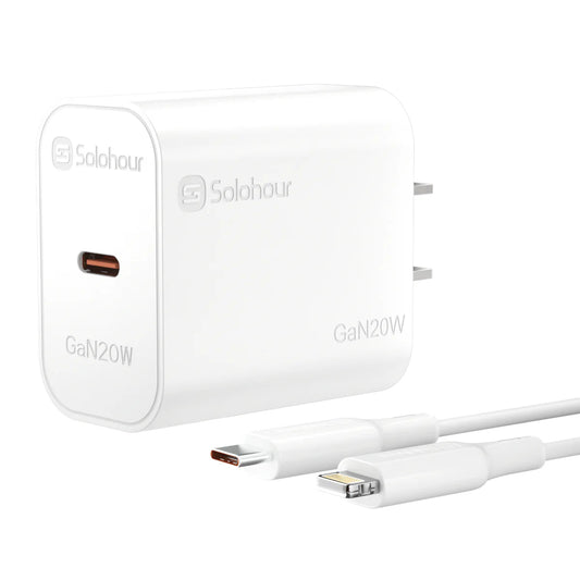 Kit de cargador rápido GaN de 20 W con cable USB-C de 1 m (1 puerto | USB-C)