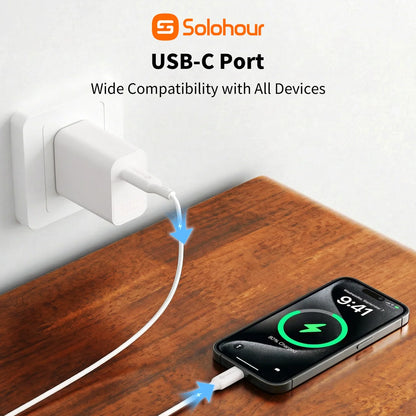 Combo Cargador Solohour 30W GaN USB-C + Cable USB-C 1m