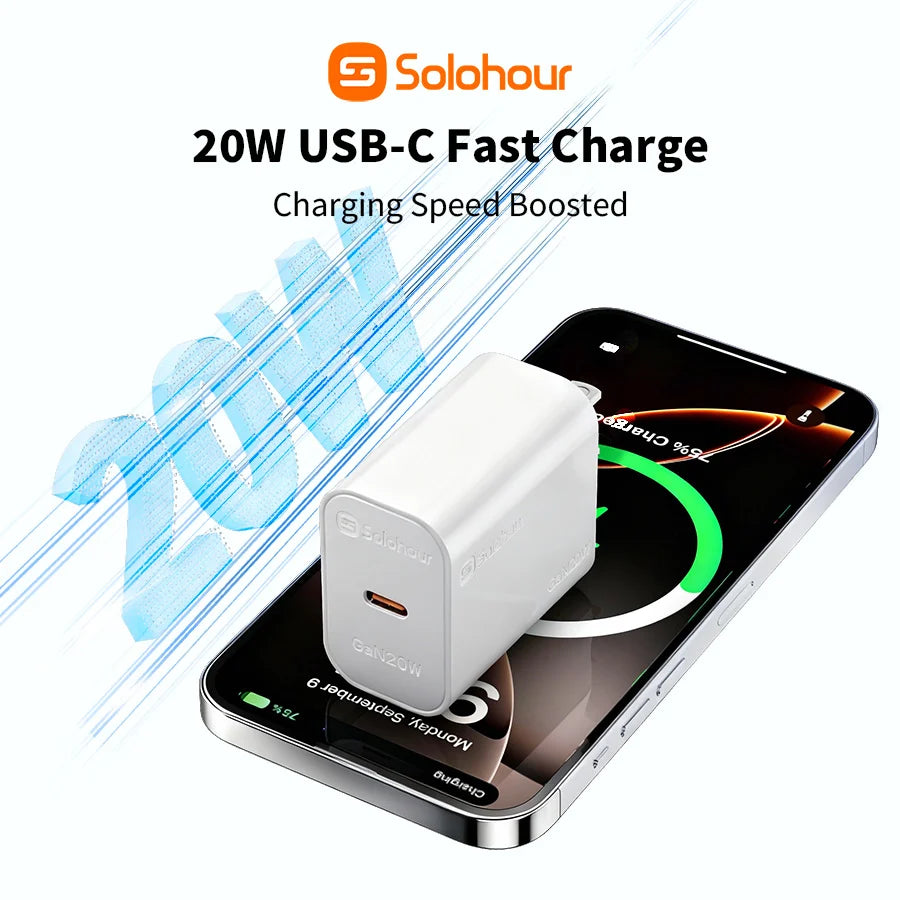Cargador Rápido Solohour GaN 20W USB-C