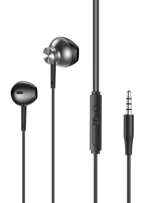 Audífonos con cable Solohour W02 metálicos semi in-ear