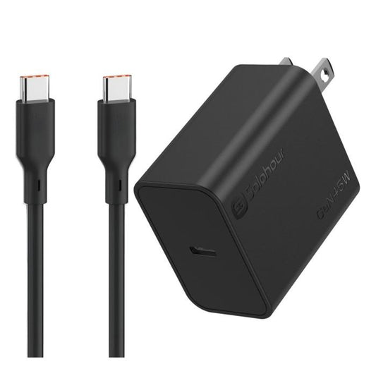 Combo Carga Rápida Cargador de Pared Solohour de 45W USB-C con Cable USB-C a USB-C de 1m y 3A