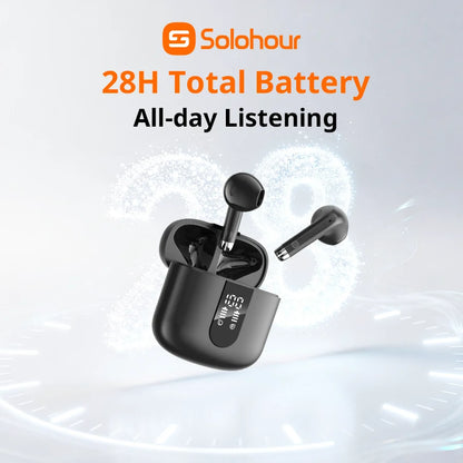 Audífonos Bluetooth TWS Solohour ST2 semi in-ear con pantalla digital
