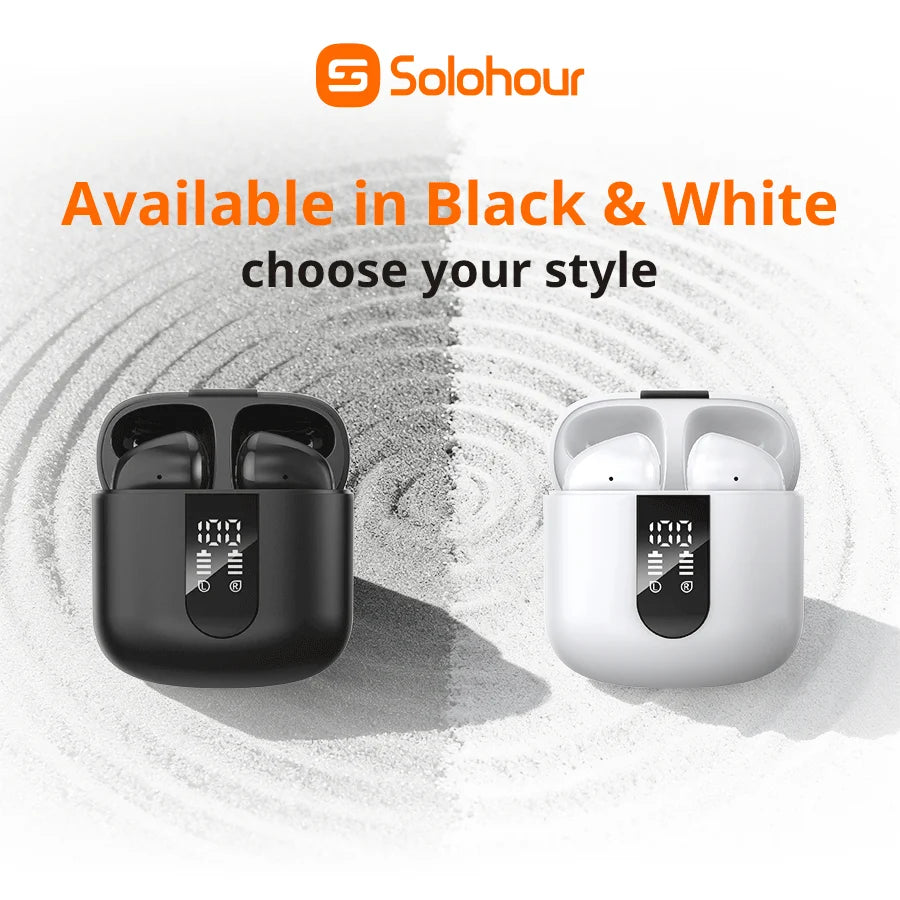 Audífonos Bluetooth TWS Solohour ST2 semi in-ear con pantalla digital