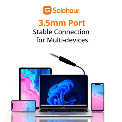 Audífonos con cable Solohour W02 metálicos semi in-ear