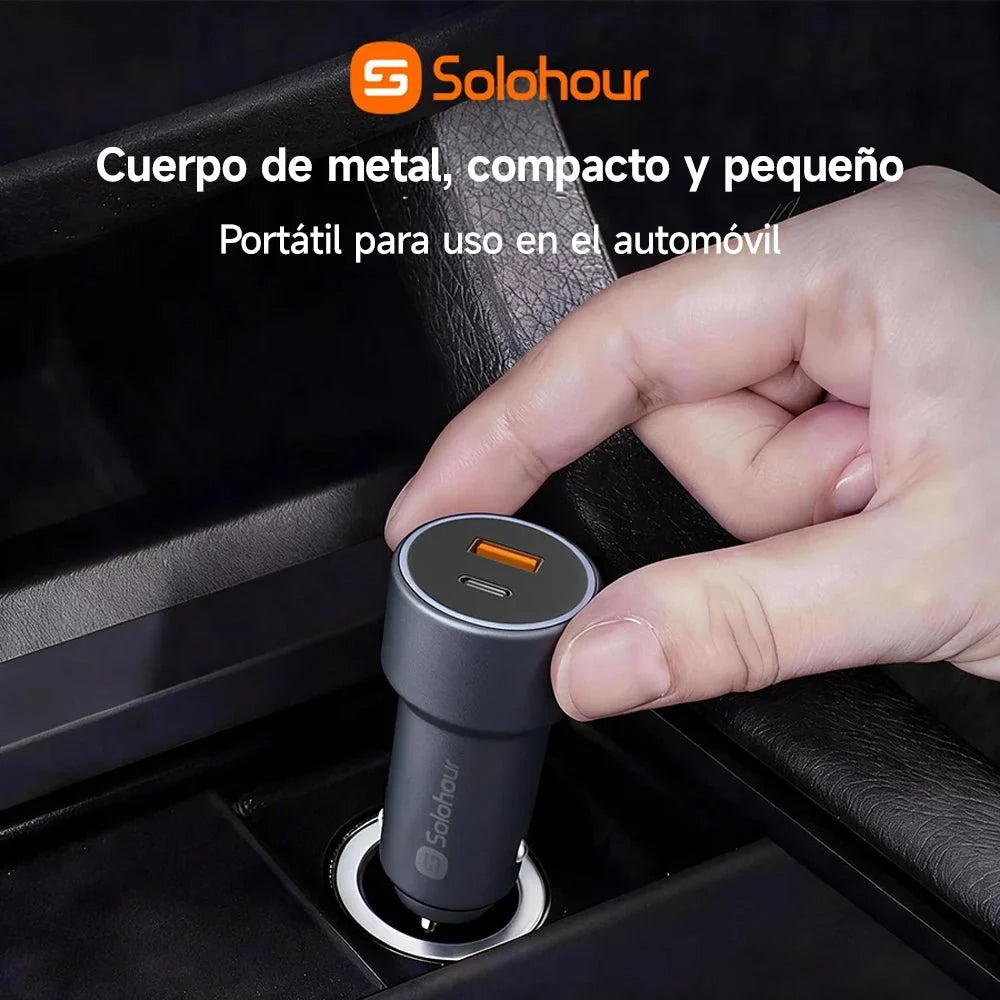 Cargador Solohour de Auto 48W USB-A + USB-C CAR1 + Cable USB-C 1m